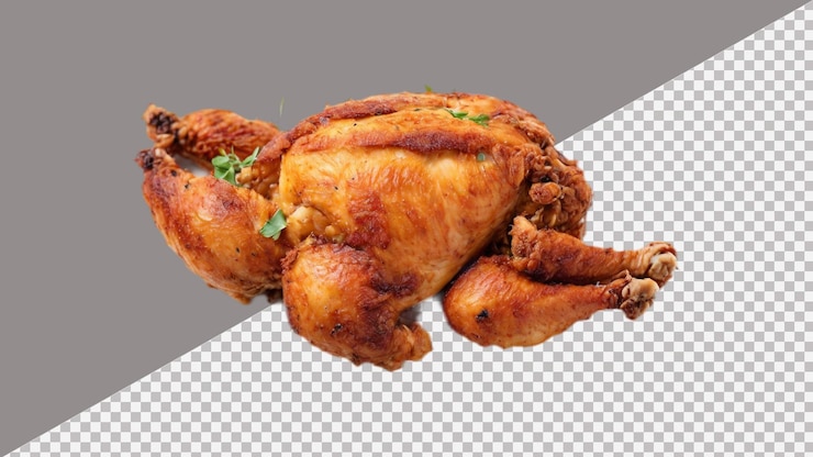 PSD fotografía de patas de pollo fritas aisladas sobre un fondo transparente