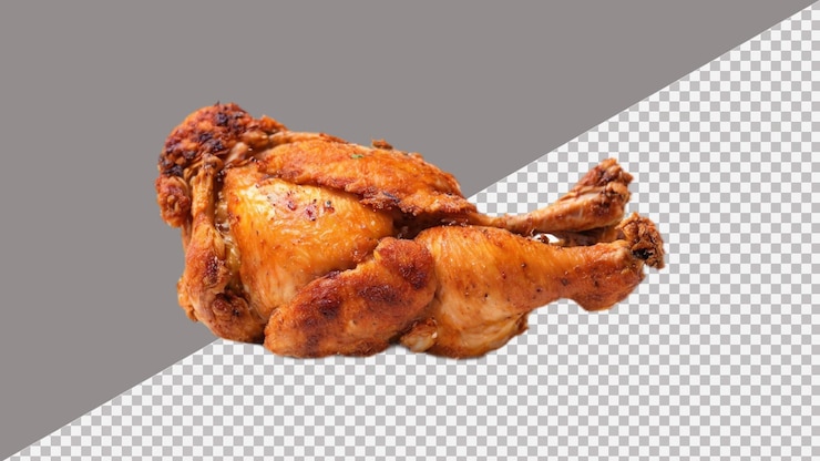 PSD fotografía de patas de pollo fritas aisladas sobre un fondo transparente