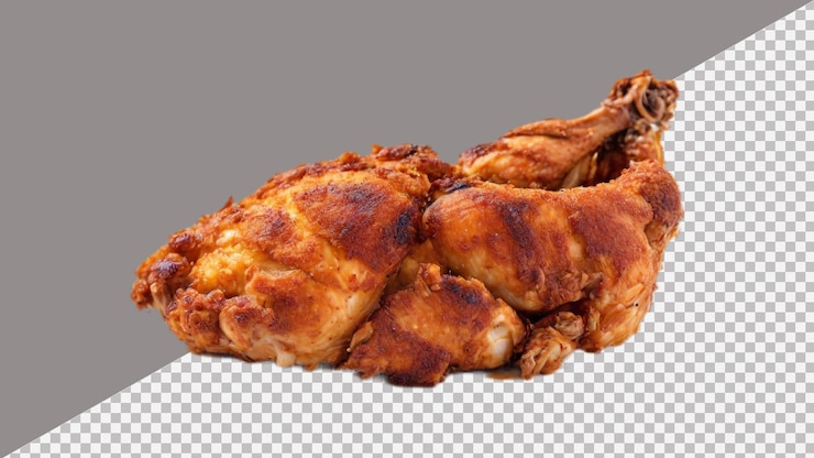 PSD fotografía de patas de pollo fritas aisladas sobre un fondo transparente