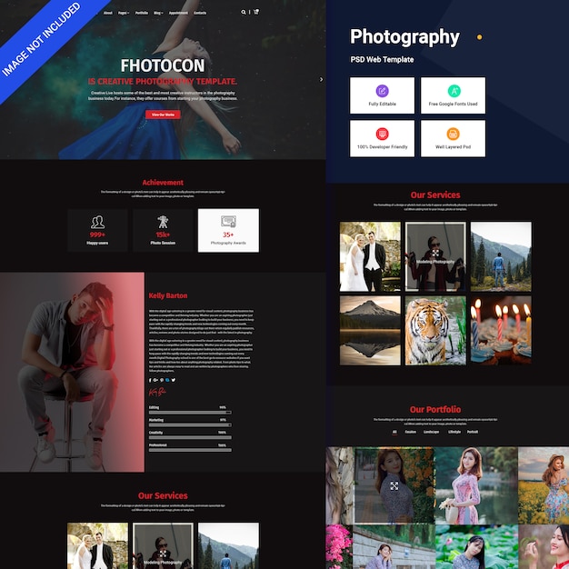 PSD fotografie business web ui