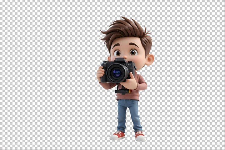 El fotógrafo de dibujos animados en 3D