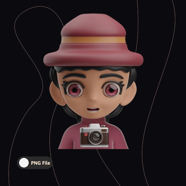 PSD fotograhpy ilustração de avatar feminina 3d