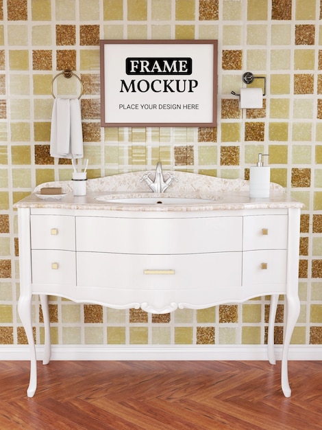 Fotorahmen-Modell Realistisch im Badezimmer