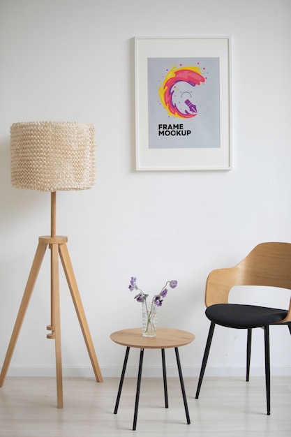 Fotorahmenmodell mit Wanddekoration und Innenarchitektur