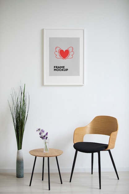 Fotorahmenmodell mit Wanddekoration und Innenarchitektur