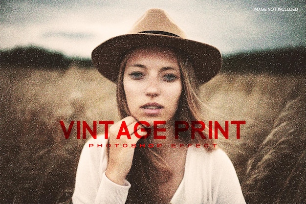 Fotovorlage mit vintage-print-photoshop-effekt