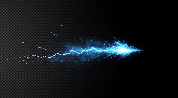 La foudre électrique avec des traînées d'énergie