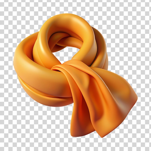 PSD un foulard en soie orange 3d isolé sur un fond transparent