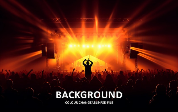 La foule profitant d'un grand concert de festival de musique