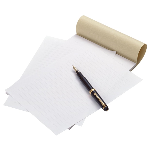 Fountain Pen and Notepad on Paper