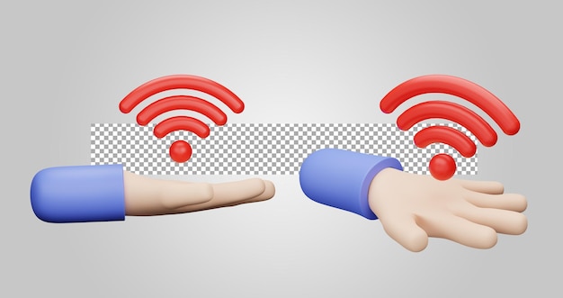 PSD fournisseur de signal internet sur fond transparent 3d render