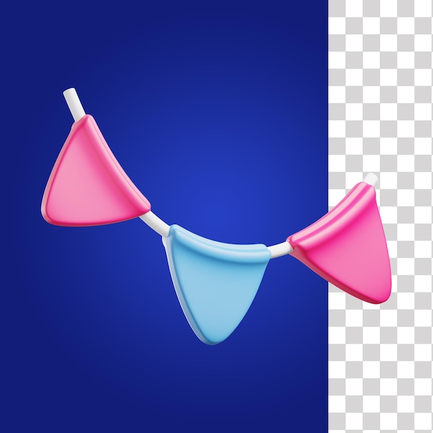 PSD fournitures de décoration de fête de forme triangulaire avec ficelle