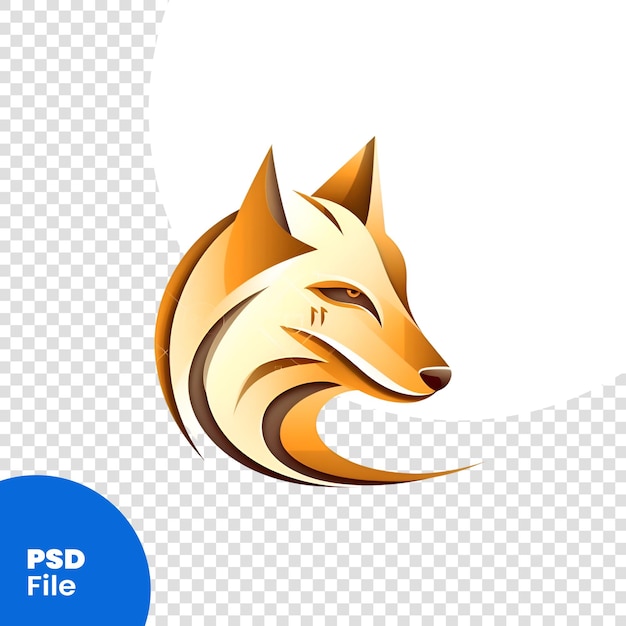 PSD fox-icon-design-vorlage vektor-illustration abstrakte fuchs-icon-isolation auf weißem hintergrund psd-vorlage