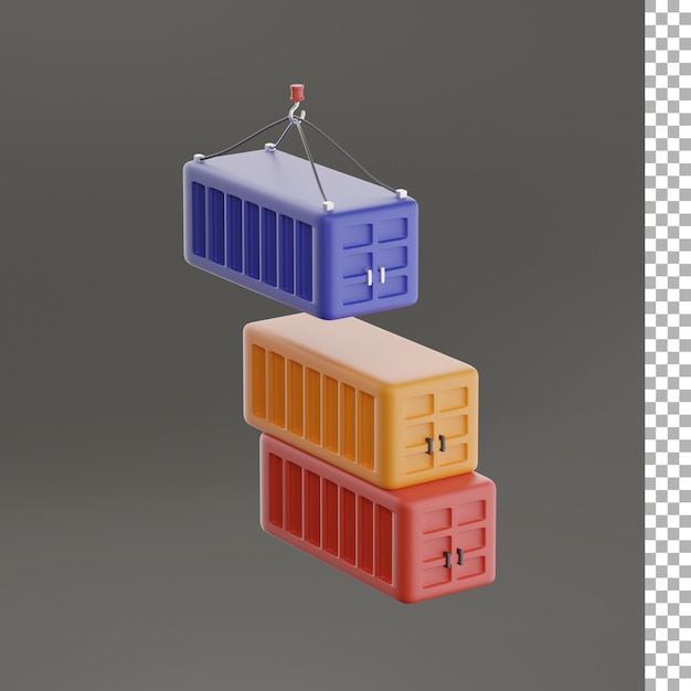 PSD frachtcontainer 3d-darstellung