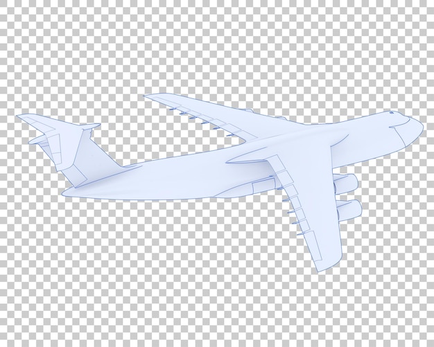 Frachtflugzeug auf transparentem hintergrund 3d-darstellung
