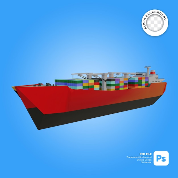 Frachtschiff Frontlook 3D-Objekt