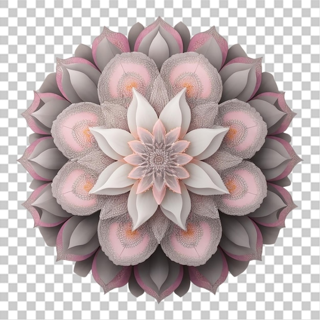 Fractal de mandala con diseño de flor de lirio aislado en un fondo transparente