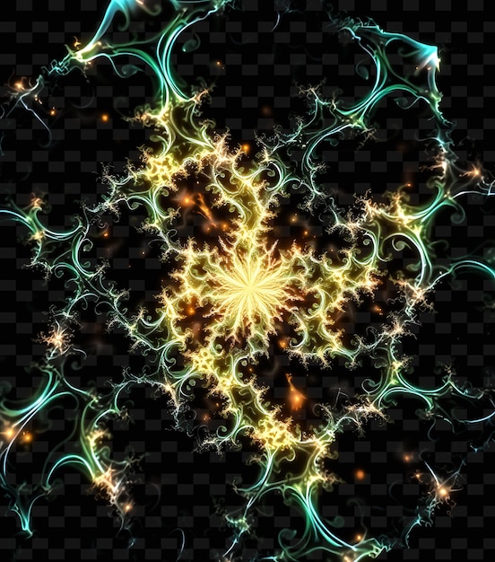 Fractales luminosos intrincados Fractal como patrones de Li iridescente Y2K Neón inspirado en la luz Textureg