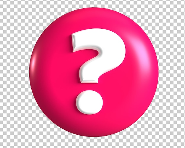 Fragekreis markieren rosa Symbol 3d rendern