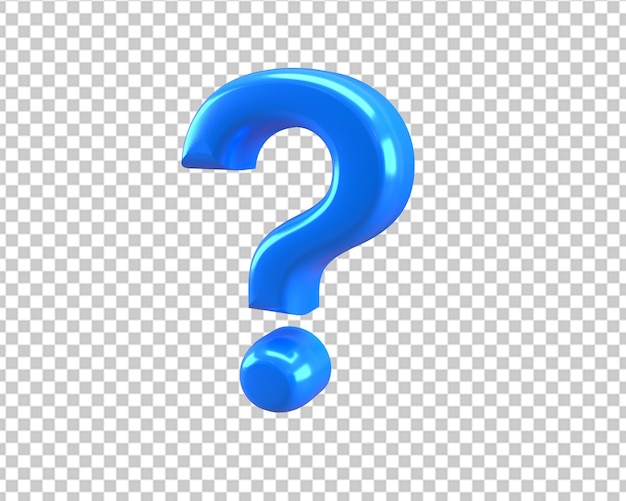 Fragen stellen blaues Symbol 3D-Fragenzeichen