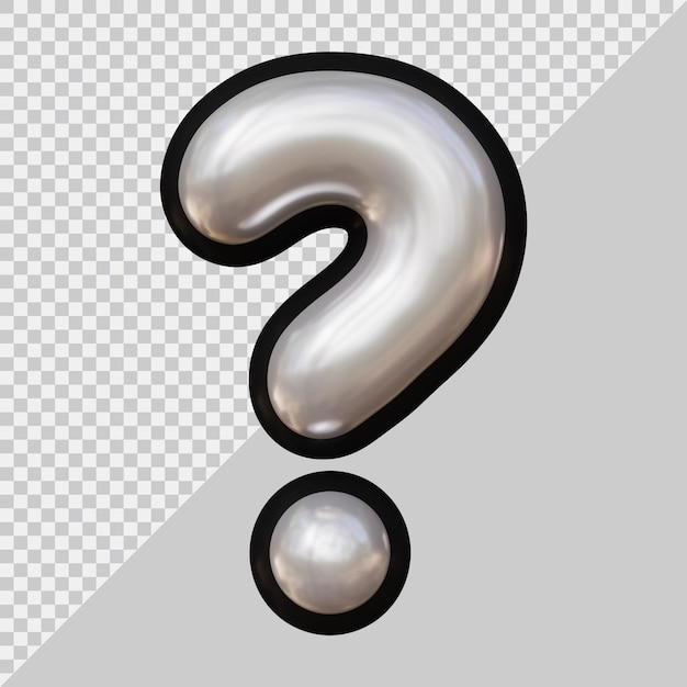 Fragezeichen oder Fragezeichen in 3D-Rendering