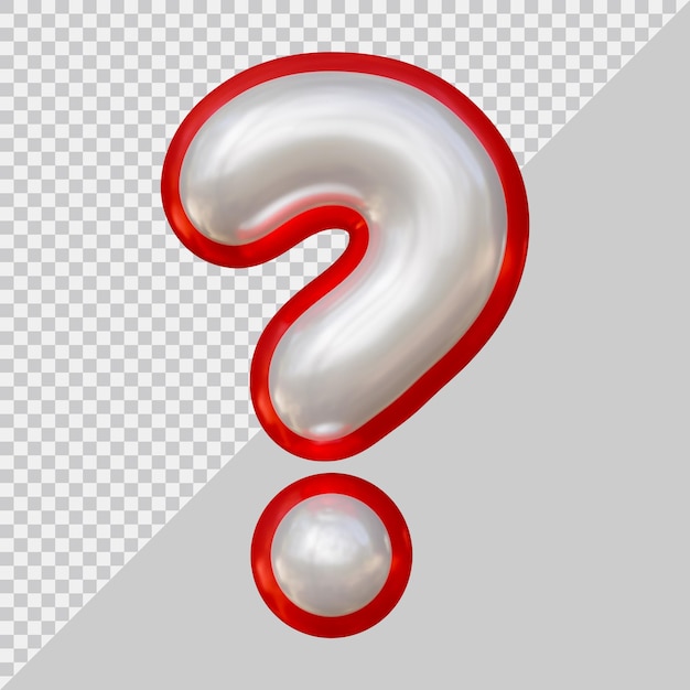 Fragezeichen oder Fragezeichen in 3D-Rendering