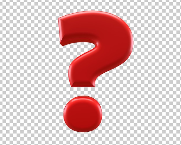 Fragezeichen rotes Symbol 3d rendern