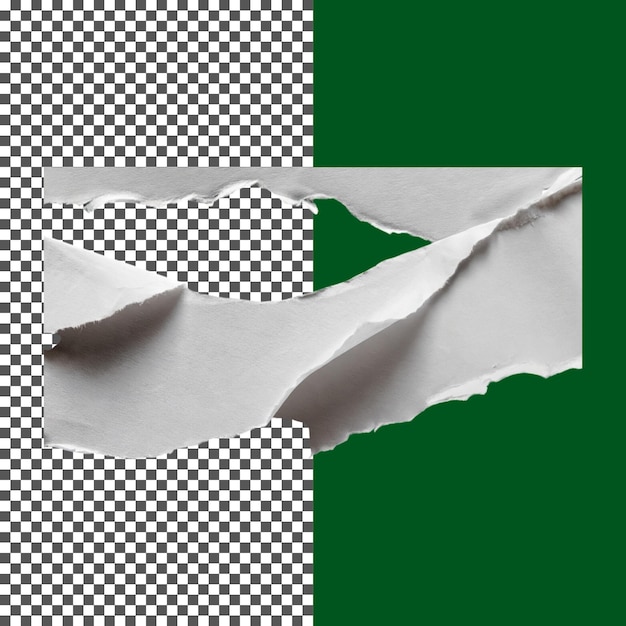 Fragment de papier blanc avec des bords déchiquetés sur fond transparent png psd