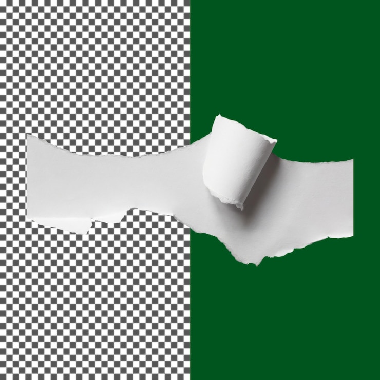 PSD fragmento de papel branco com bordas irregulares em fundo transparente png psd
