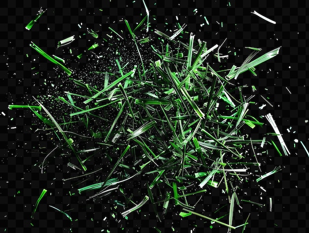 PSD fragmentos de grama triturados com aparência verde e natural w objeto brilhante y2k tinta de design de arte de néon
