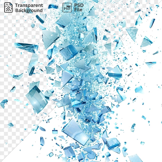 PSD fragmentos digitales abstractos símbolo vectorial destrozado cian azul blancos y grises colores