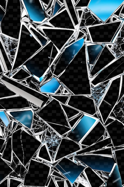 Fragmentos de vidrio iluminados dispuestos en un mosaico de vidrio roto con forma de textura y2k arte de decoración de fondo