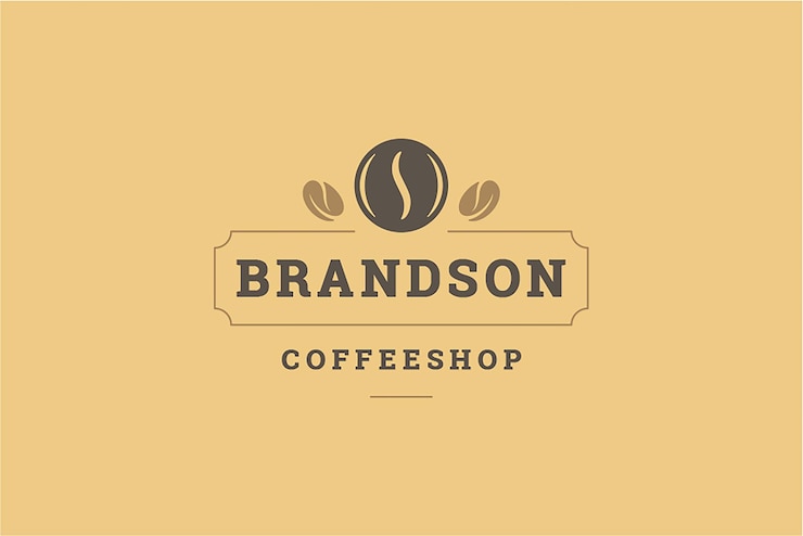 PSD fragrância monocromática de grão de café vintage moldura de ornamentação modelo de design de logotipo