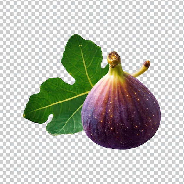 frais avec des feuilles de figue isolées sur un fond transparent