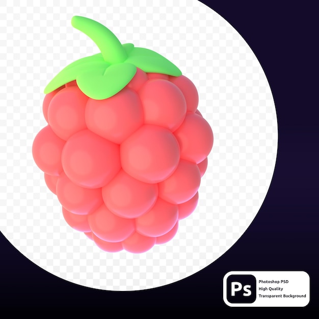 Framboise En Rendu 3d Pour L'illustration Web Ou à D'autres Fins Graphiques