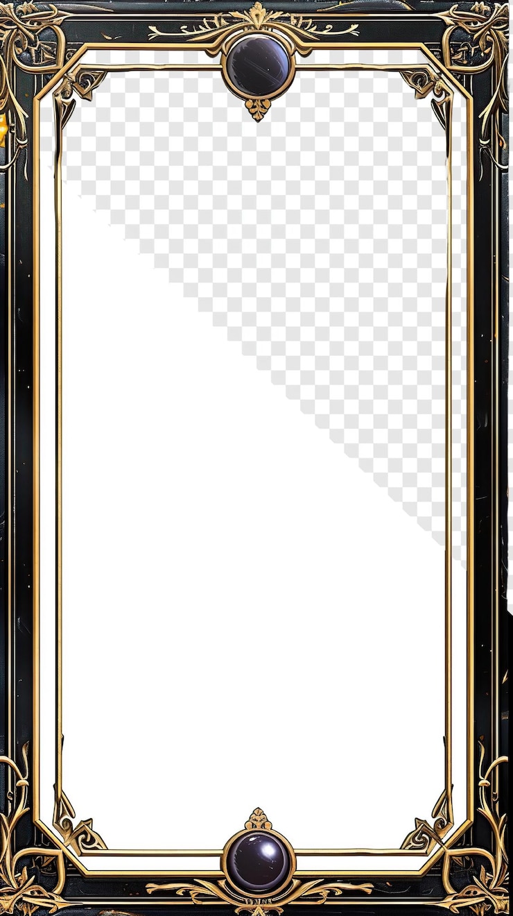 PSD frame a bordo di carte del tarocco su sfondo trasparente