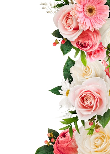 Frame botânico de flores Elemento orgânico estético rosa