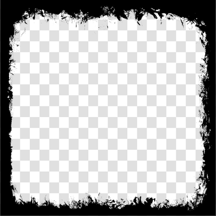 PSD frame de borda edgy grunge para cartazes ou layouts da web isolados em um fundo transparente