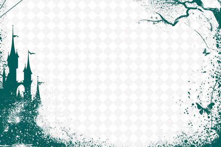 PSD frame del castello di favole con corda luccicante e forme di corona png creative background design