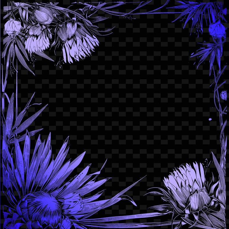 PSD frame di erba marina avvolto con fiori di protea e fronde di palma de creative vector art designs of nature