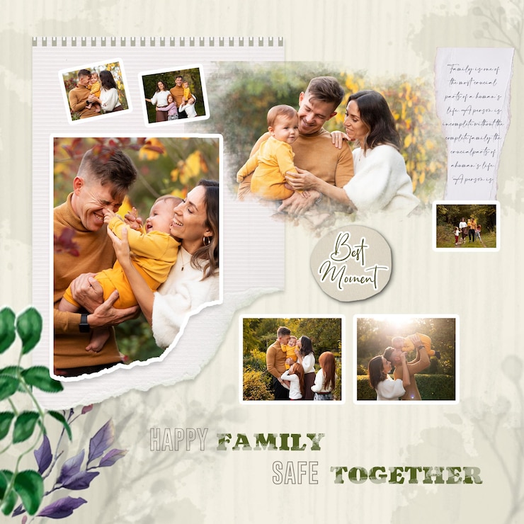 PSD frame fotografico per la celebrazione di natale collage griglia banner o modello di poster
