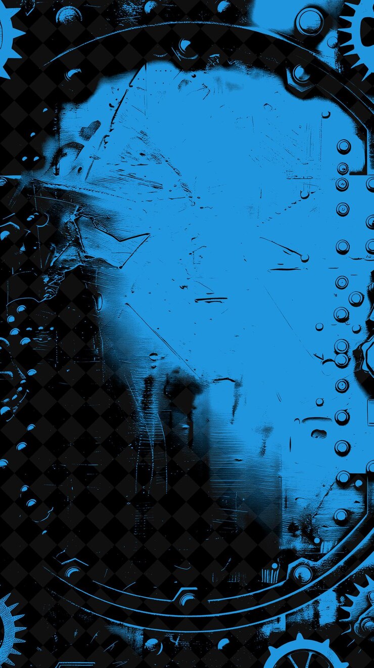 PSD frame industrial de borda com texturas metálicas e rivetadas e projetos abstratos png criativos