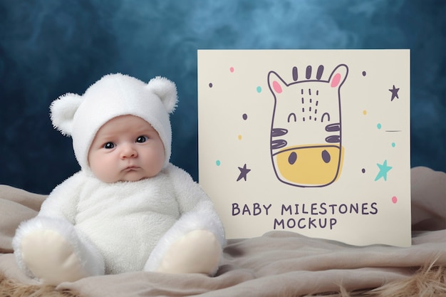 Frame-mockup mit baby-meilenstein-design