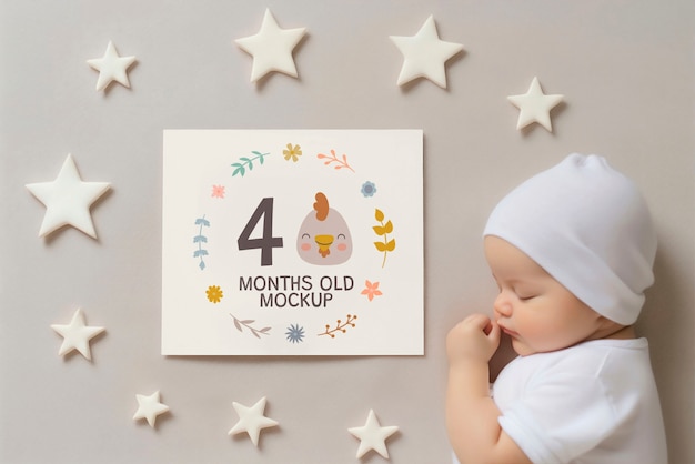 PSD frame-mockup mit baby-meilenstein-design