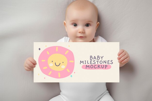 PSD frame-mockup mit baby-meilenstein-design