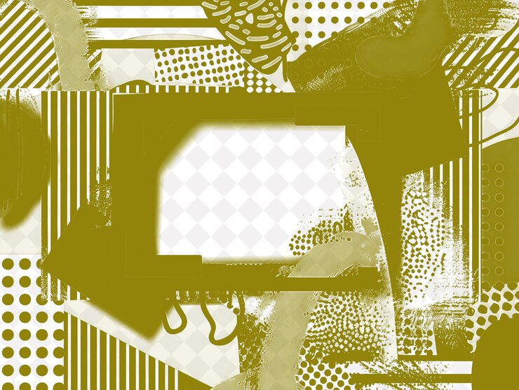 PSD frame retro border con colores audaces y patrones lúdicos com diseños abstractos png creativos