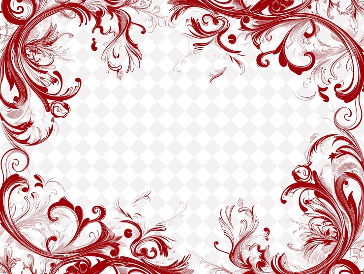PSD frame rococo border com redemoinhos e curvas assimétricas ador designs abstratos png criativos