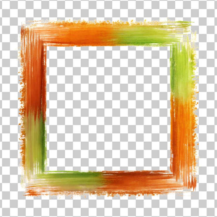 PSD frame de trazo de pincel con borde de varios diseños de colores