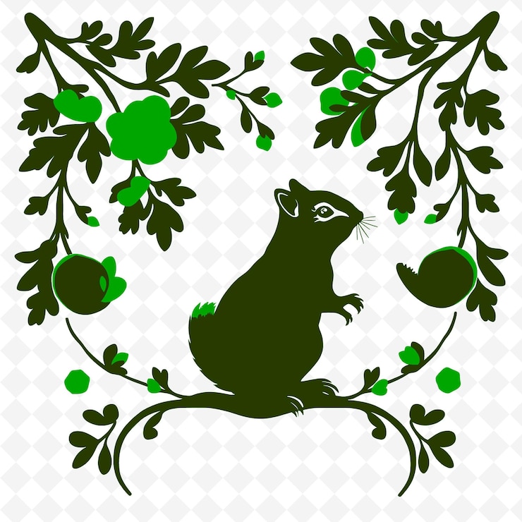 PSD frame vector com adoráveis figuras de chipmunk oak tree b png inspirado em decoração de ação de graças