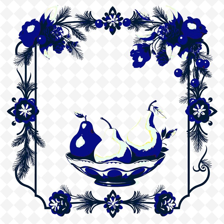 PSD frame vector con piatti in ceramica artigianale vibrant pea png inspirato thanksgiving decoration design
